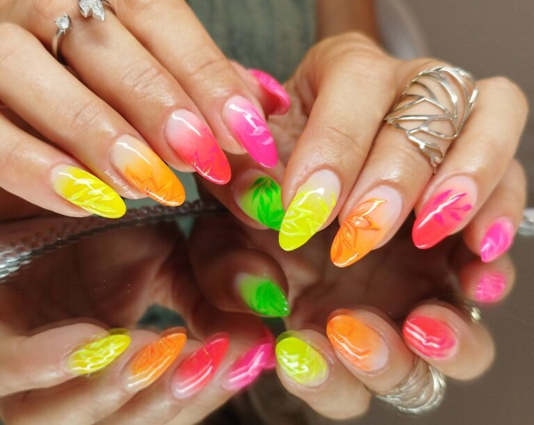 Babyboomer fluo multicolore et fleurs tons sur tons