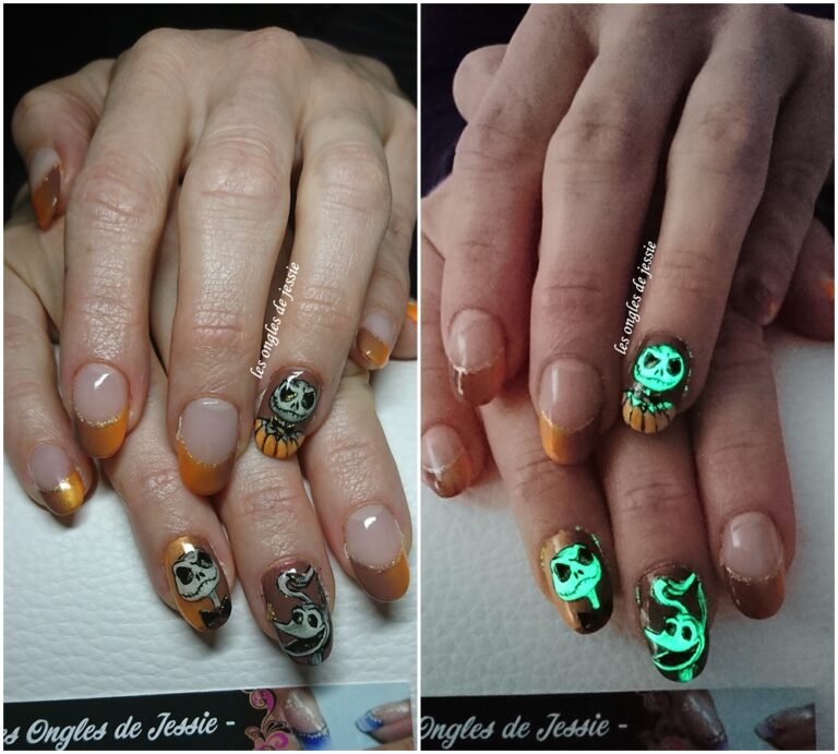 2 manucures Halloween avec effet phosphorescent